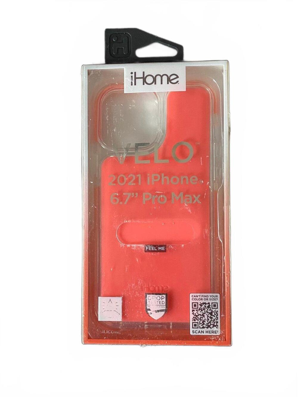 iHome Velo Silicone Impact Case for 2021 iPhone 6.7 Inch Pro Max Coral